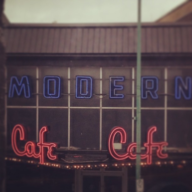 The Modern Cafe neon sign